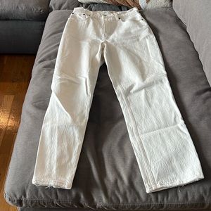 Abercrombie curve love white jeans straight leg size 27
